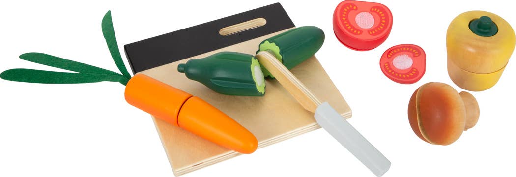 Wooden toy kitchen set with colorful plastic cuttable vegetable set fresh for spesielt realistisk lekemat play